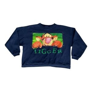 Vintage Tigger Sweatshirt Pooh Navy Graphic Crewneck Size Large Disney